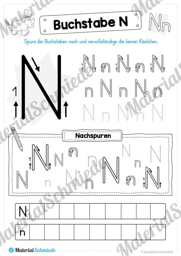 Materialpaket: Buchstabe N/n schreiben lernen (Vorschau 05)