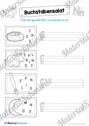 Materialpaket: Buchstabe N/n schreiben lernen (Vorschau 07)