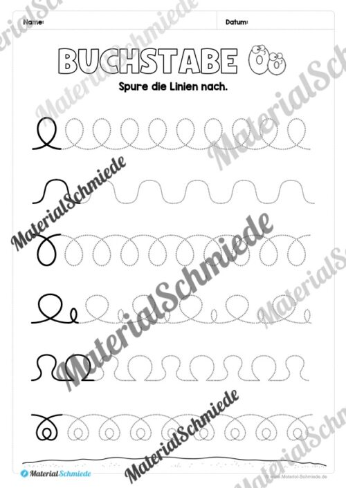 Arbeitsheft: Buchstabe O/o schreiben lernen (25 Seiten) - Arbeitsblatt 01
