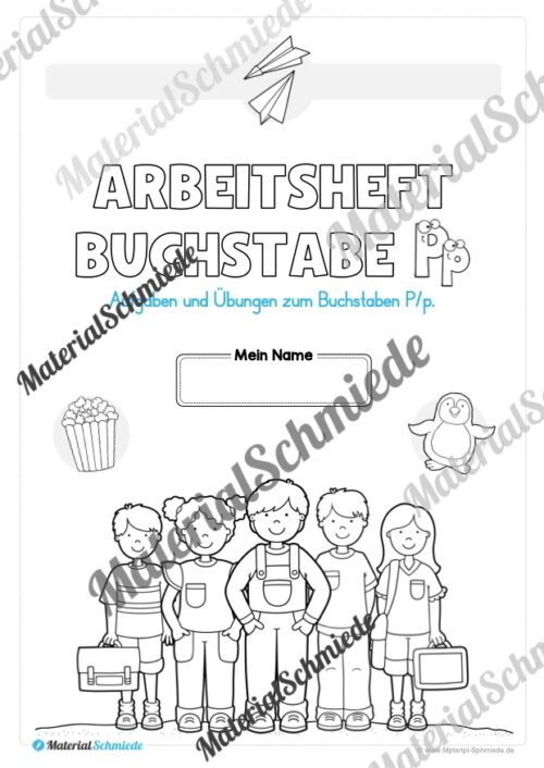 Arbeitsheft: Buchstabe P/p schreiben lernen (25 Seiten) - Arbeitsblatt 01