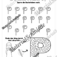 Arbeitsheft: Buchstabe P/p schreiben lernen (25 Seiten) - Arbeitsblatt 04