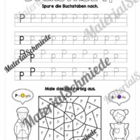 Arbeitsheft: Buchstabe P/p schreiben lernen (25 Seiten) - Arbeitsblatt 05