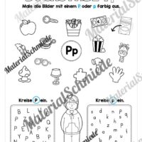Arbeitsheft: Buchstabe P/p schreiben lernen (25 Seiten) - Arbeitsblatt 07