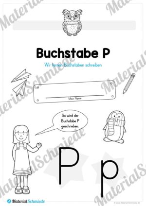 Materialpaket: Buchstabe P/p schreiben lernen (Vorschau 01)