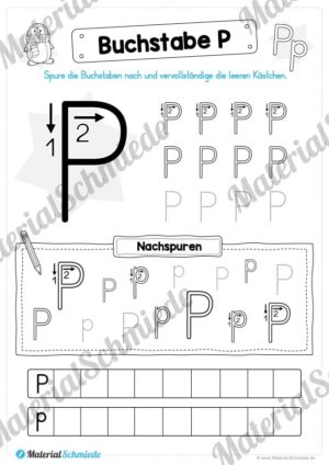 Materialpaket: Buchstabe P/p schreiben lernen (Vorschau 04)