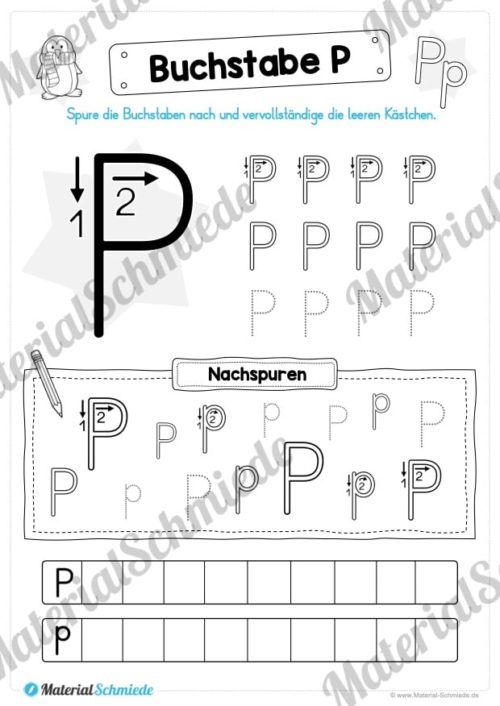 Materialpaket: Buchstabe P/p schreiben lernen (Vorschau 04)