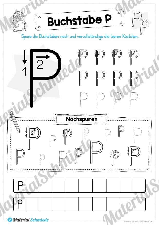 Materialpaket: Buchstabe P/p schreiben lernen (Vorschau 04)