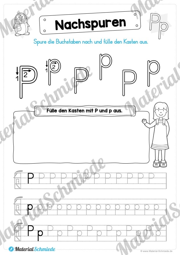 Materialpaket: Buchstabe P/p schreiben lernen (Vorschau 05)