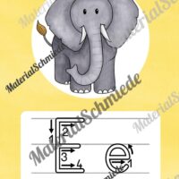 Bundle: 32 Buchstaben-Plakate (Druckschrift mit Schwunganleitungen) - Buchstabe E/e