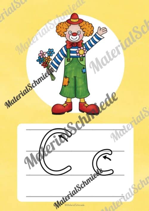 Bundle: 32 Buchstaben-Plakate (Grundschrift mit Schwunganleitungen) - Buchstabe C/c