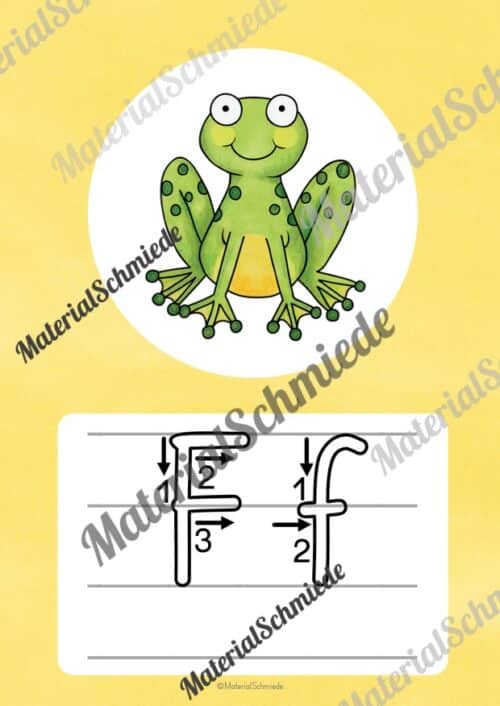 Bundle: 32 Buchstaben-Plakate (Grundschrift mit Schwunganleitungen) - Buchstabe F/f