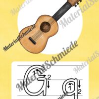 Bundle: 32 Buchstaben-Plakate (Grundschrift mit Schwunganleitungen) - Buchstabe G/g
