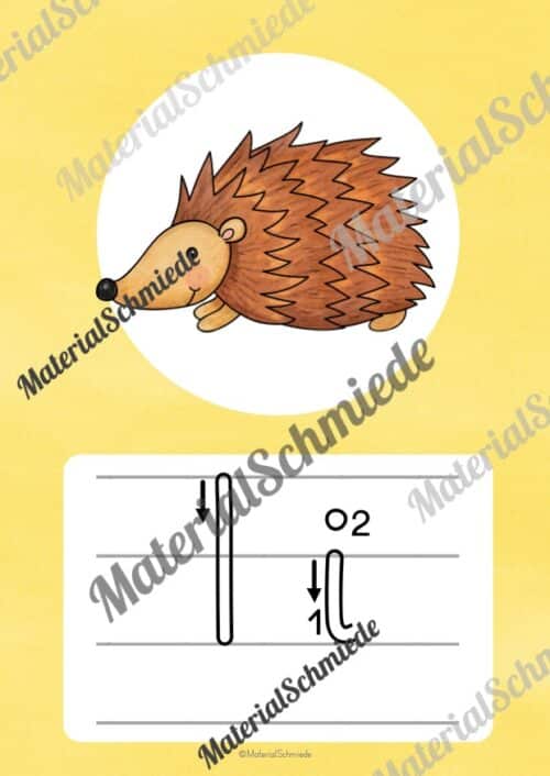 Bundle: 32 Buchstaben-Plakate (Grundschrift mit Schwunganleitungen) - Buchstabe I/i