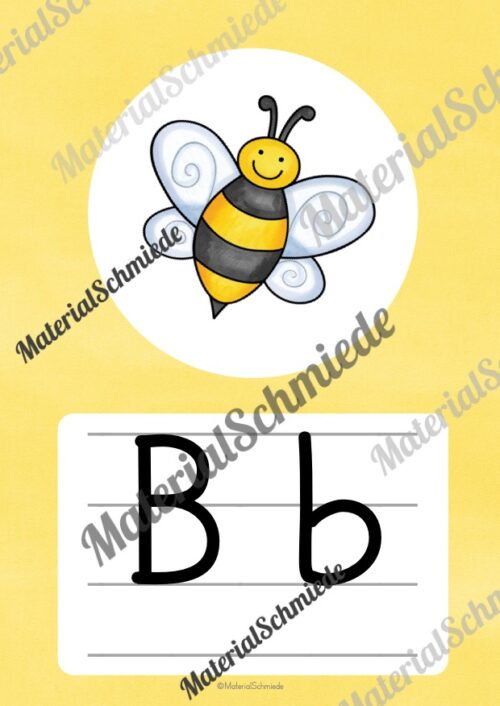 Bundle: 50 Buchstaben-Plakate (Grundschrift) - Buchstabe B/b