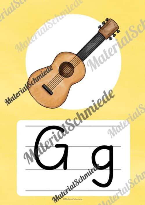 Bundle: 50 Buchstaben-Plakate (Grundschrift) - Buchstabe G/g