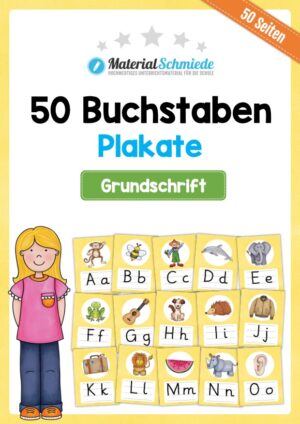 Bundle: 50 Buchstaben-Plakate (Grundschrift)