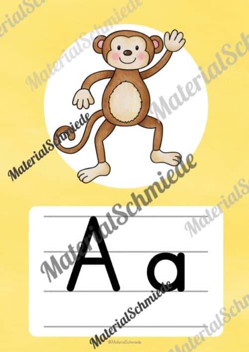 Bundle: 50 Buchstaben-Plakate (Druckschrift) - Buchstabe A/a