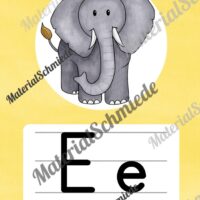 Bundle: 50 Buchstaben-Plakate (Druckschrift) - Buchstabe E/e