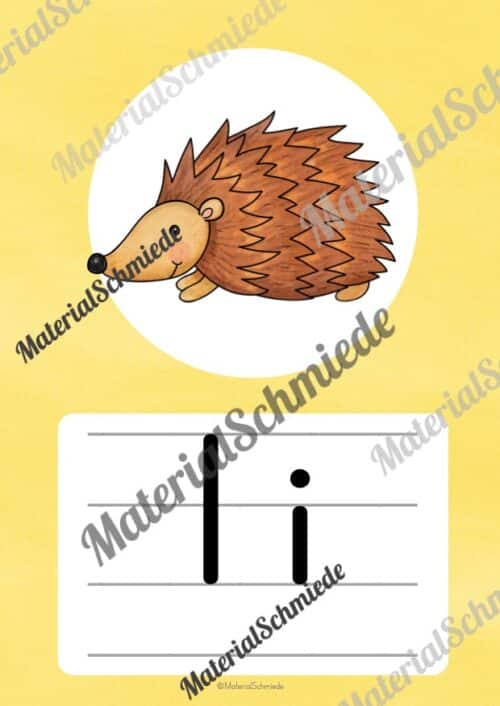 Bundle: 50 Buchstaben-Plakate (Druckschrift) - Buchstabe I/i