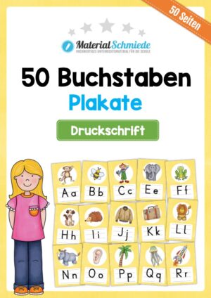 Bundle: 50 Buchstaben-Plakate (Druckschrift)