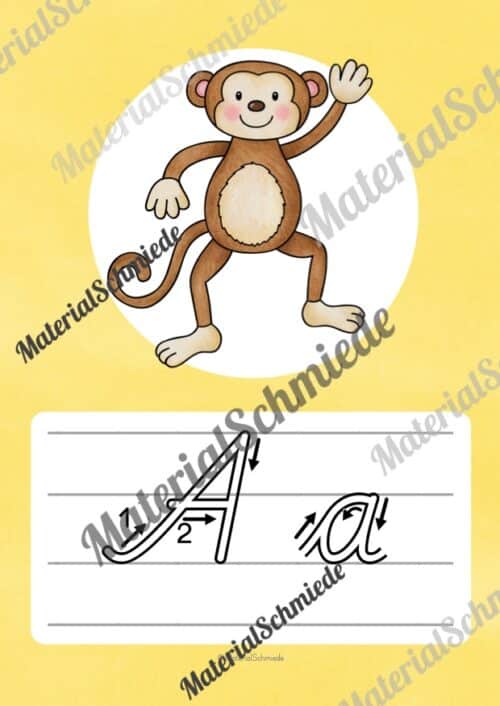 Bundle: 32 Buchstaben-Plakate (Schreibschrift mit Schwunganleitungen) - Buchstabe A/a