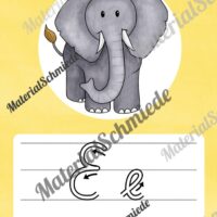 Bundle: 32 Buchstaben-Plakate (Schreibschrift mit Schwunganleitungen) - Buchstabe E/e