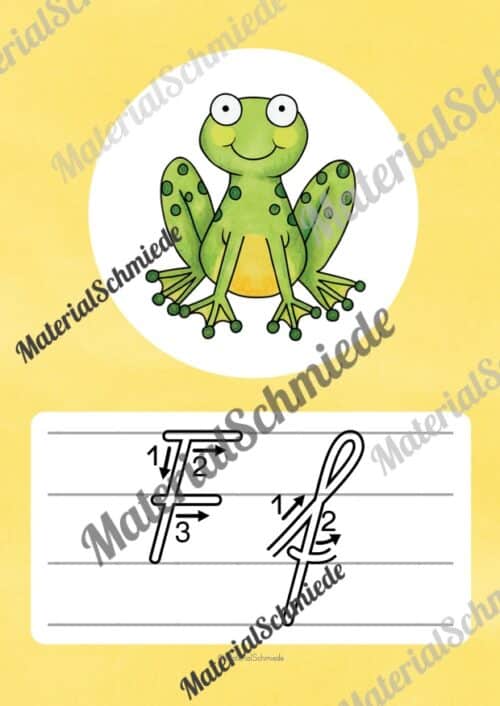 Bundle: 32 Buchstaben-Plakate (Schreibschrift mit Schwunganleitungen) - Buchstabe F/f