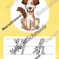 Bundle: 32 Buchstaben-Plakate (Schreibschrift mit Schwunganleitungen) - Buchstabe H/h