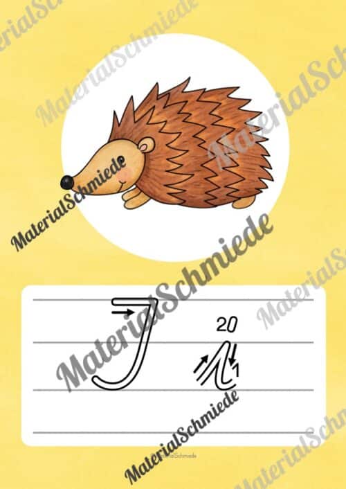 Bundle: 32 Buchstaben-Plakate (Schreibschrift mit Schwunganleitungen) - Buchstabe I/i