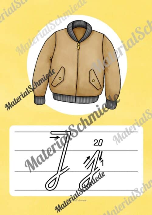 Bundle: 32 Buchstaben-Plakate (Schreibschrift mit Schwunganleitungen) - Buchstabe J/j