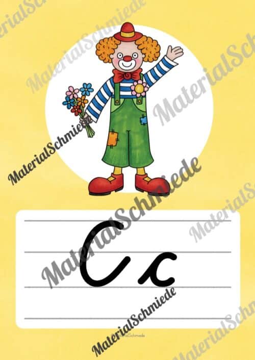 Bundle: 50 Buchstaben-Plakate (Schreibschrift) - Buchstabe C/c