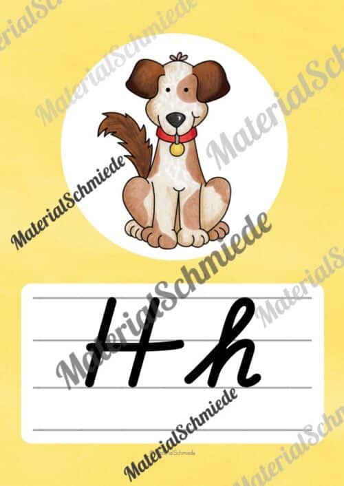 Bundle: 50 Buchstaben-Plakate (Schreibschrift) - Buchstabe H/h