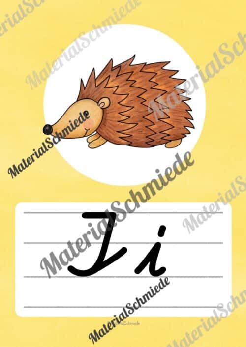 Bundle: 50 Buchstaben-Plakate (Schreibschrift) - Buchstabe I/i