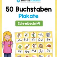 Bundle: 50 Buchstaben-Plakate (Schreibschrift)