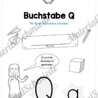 Materialpaket: Buchstabe Q/q schreiben lernen (Vorschau 01)
