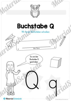 Materialpaket: Buchstabe Q/q schreiben lernen (Vorschau 01)