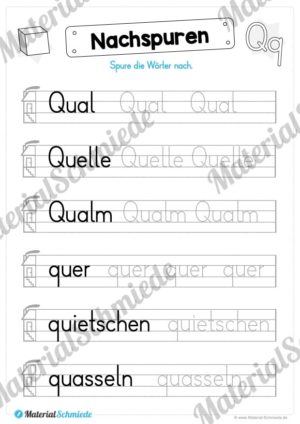 Materialpaket: Buchstabe Q/q schreiben lernen (Vorschau 04)