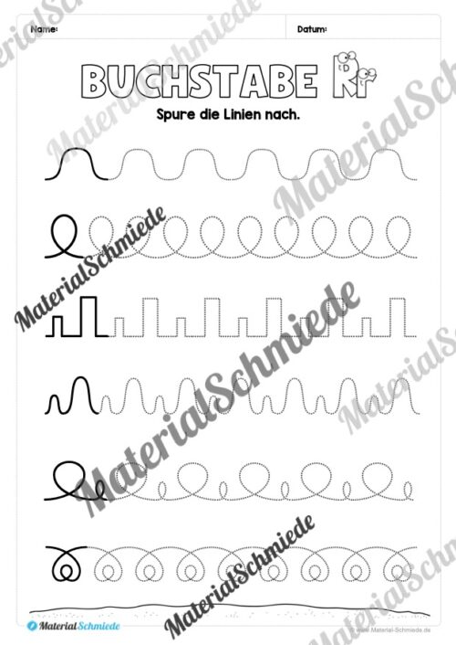 Arbeitsheft: Buchstabe R/r schreiben lernen (25 Seiten) - Arbeitsblatt 01