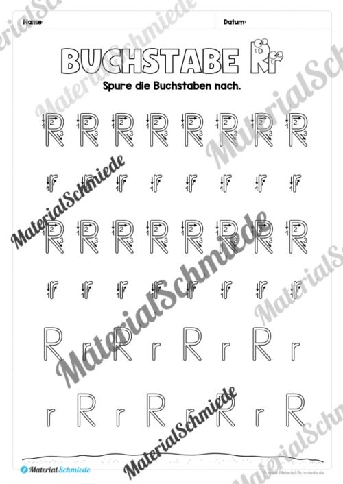 Arbeitsheft: Buchstabe R/r schreiben lernen (25 Seiten) - Arbeitsblatt 04
