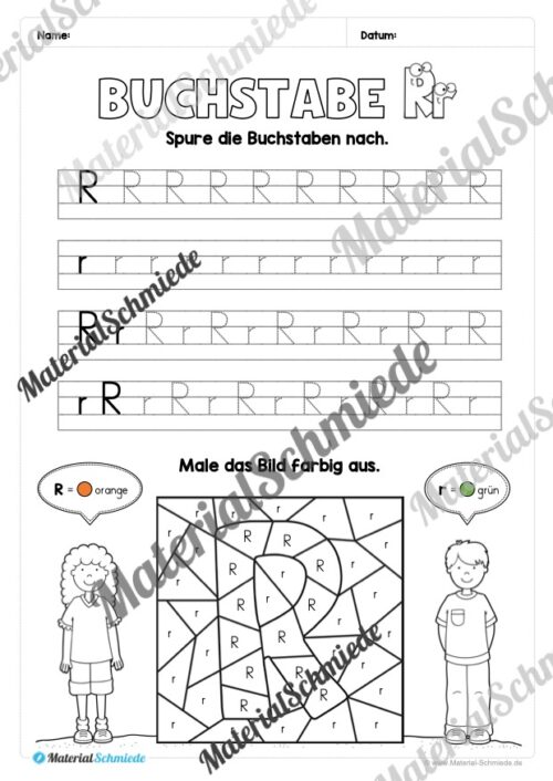 Arbeitsheft: Buchstabe R/r schreiben lernen (25 Seiten) - Arbeitsblatt 05
