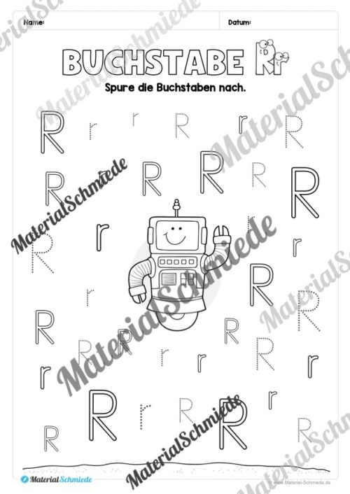Arbeitsheft: Buchstabe R/r schreiben lernen (25 Seiten) - Arbeitsblatt 06