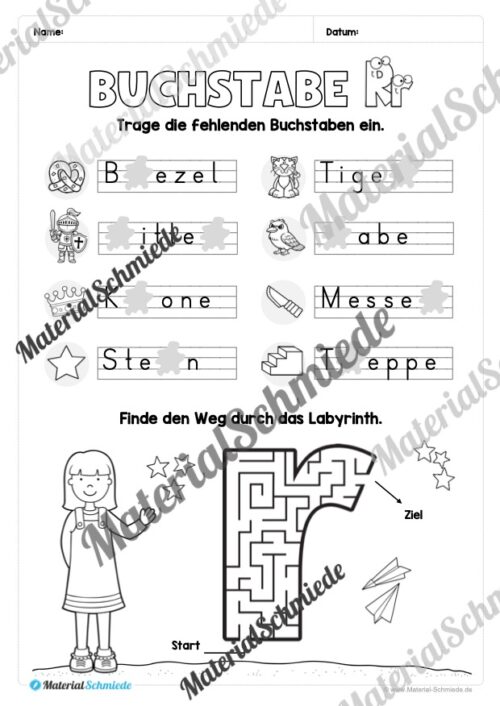 Arbeitsheft: Buchstabe R/r schreiben lernen (25 Seiten) - Arbeitsblatt 08