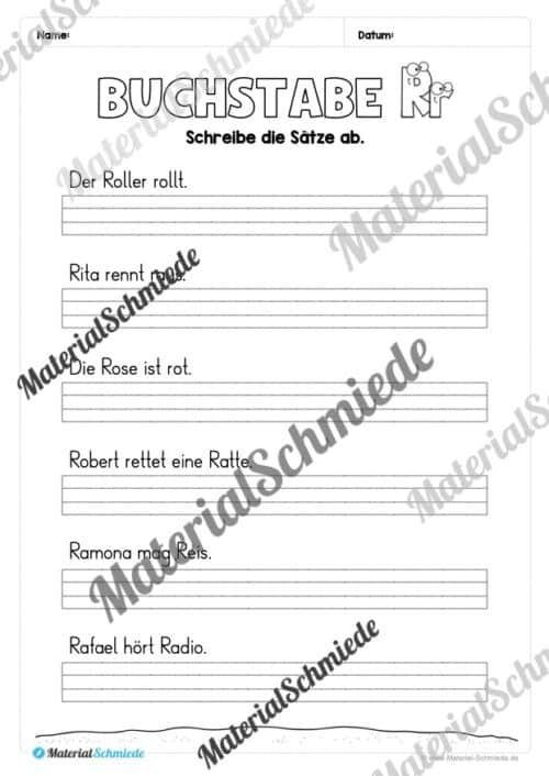 Arbeitsheft: Buchstabe R/r schreiben lernen (25 Seiten) - Arbeitsblatt 09