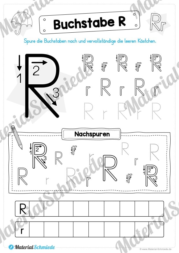 Materialpaket: Buchstabe R/r schreiben lernen (Vorschau 05)