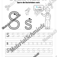 Buchstabe S / s (25 Arbeitsblätter & Übungen) - Arbeitsblatt 02