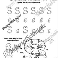 Buchstabe S / s (25 Arbeitsblätter & Übungen) - Arbeitsblatt 03
