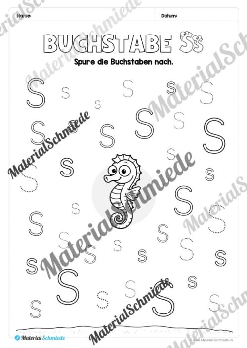 Buchstabe S / s (25 Arbeitsblätter & Übungen) - Arbeitsblatt 05
