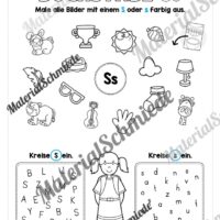 Buchstabe S / s (25 Arbeitsblätter & Übungen) - Arbeitsblatt 06