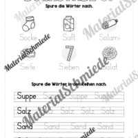 Buchstabe S / s (25 Arbeitsblätter & Übungen) - Arbeitsblatt 10