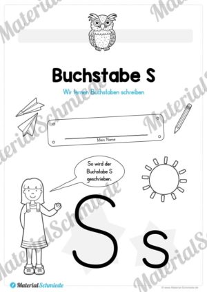 Materialpaket: Buchstabe S/s schreiben lernen (Vorschau 01)